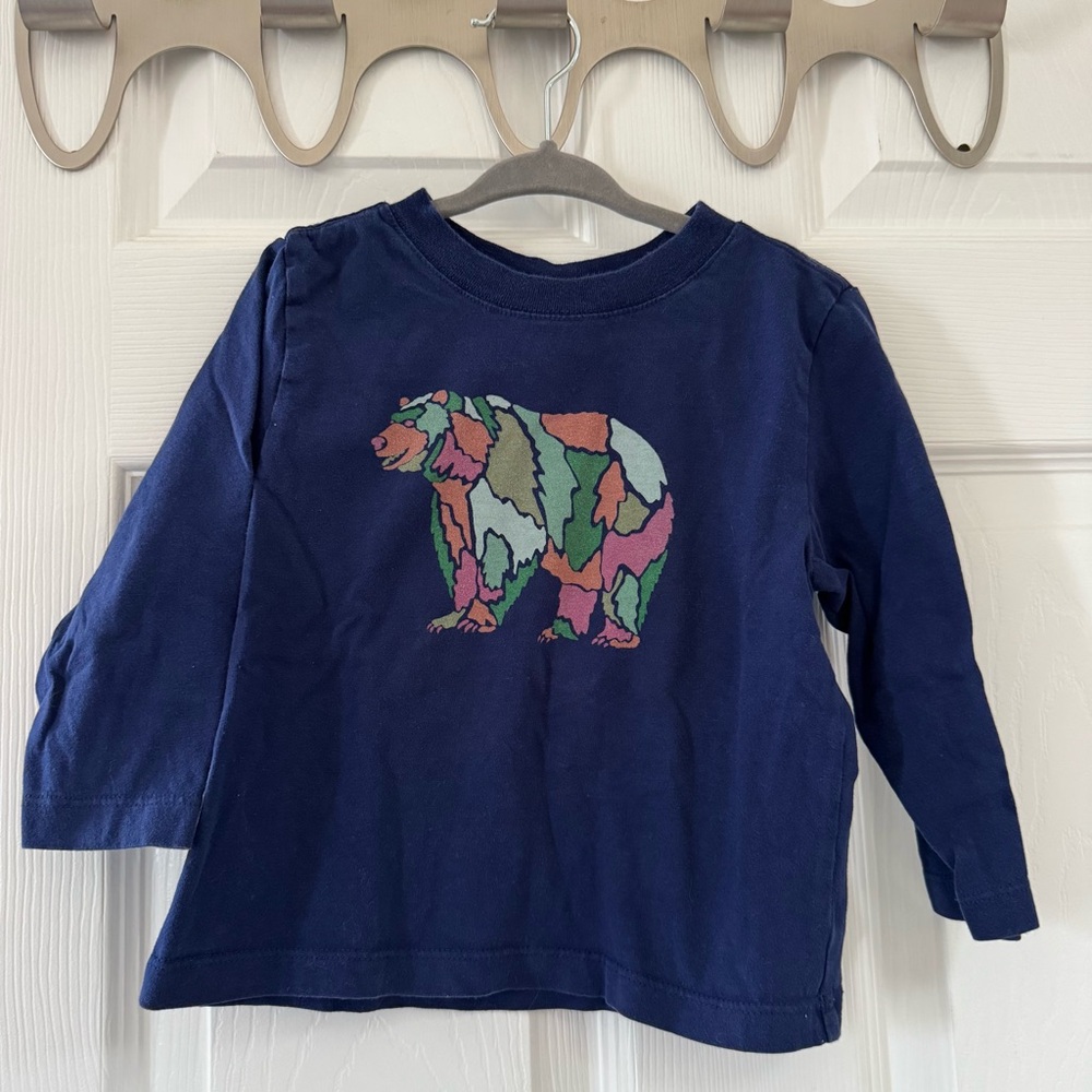 🐻 Hanna Andersson Long Sleeve Shirt with Bear Design